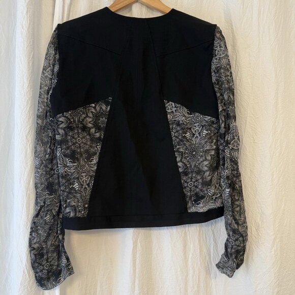 Helmut Lang Black Wool Silk Lightweight Blazer Size 6 Chiffon Luxury Chic - Picture 7 of 12